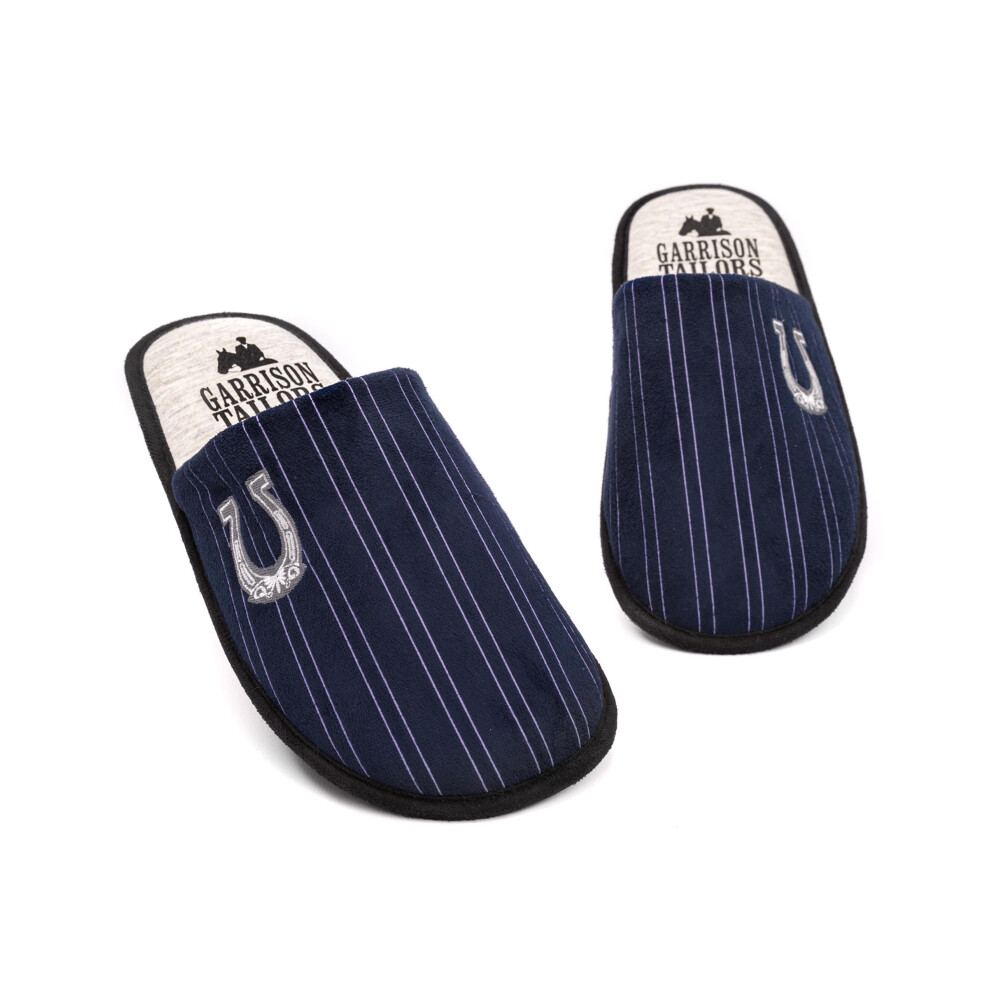 (9-10 UK) Peaky Blinders Slippers Mens Garrison Tailor Blue Soft House Shoes