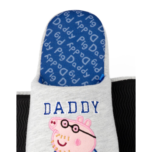 Peppa Pig (7-8 UK) Peppa Pig Mule Slippers (Mens Grey) 1