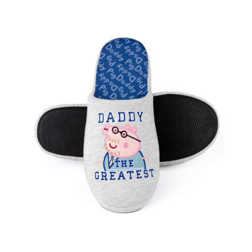 Peppa Pig (7-8 UK) Peppa Pig Mule Slippers (Mens Grey) 2