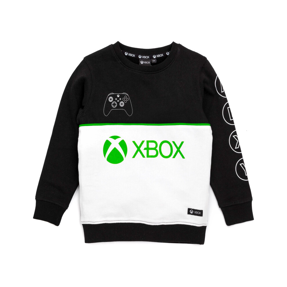 (14-15 Years) Xbox Boys Black Logo & Controller Print Sweatshirt