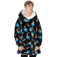 Sonic the Hedgehog Blanket Hoodie (Unisex Kids Black)