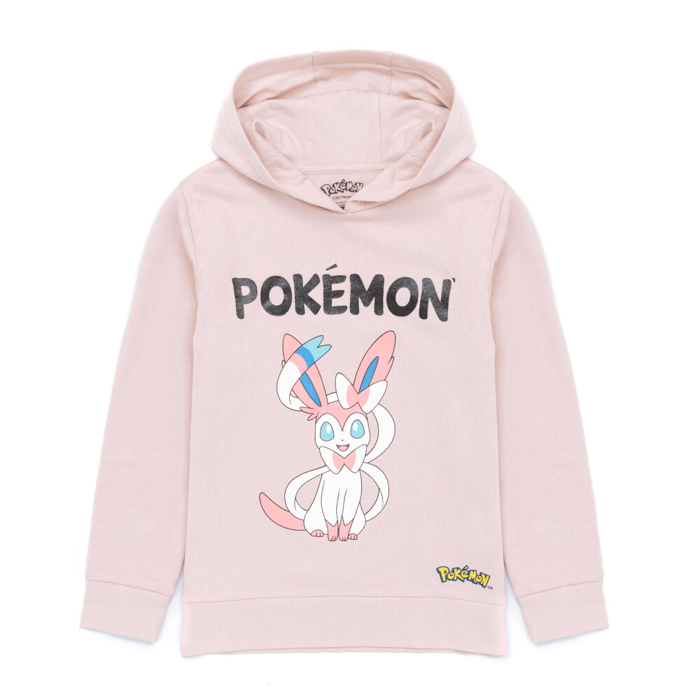 (9-10 Years) Pokemon Hoodie Girls Kids Game Gifts Sylveon Lilac Jumper Pullover