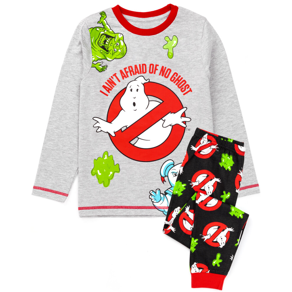 (6-7 Years) Ghostbusters Pyjamas Boys Kids Monsters Grey Long Length T-Shirt Pjs