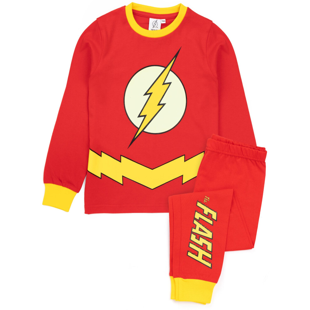 (13-14 Years) DC Comics The Flash Pyjamas Boys Kids Glow In The Dark Costume Pjs