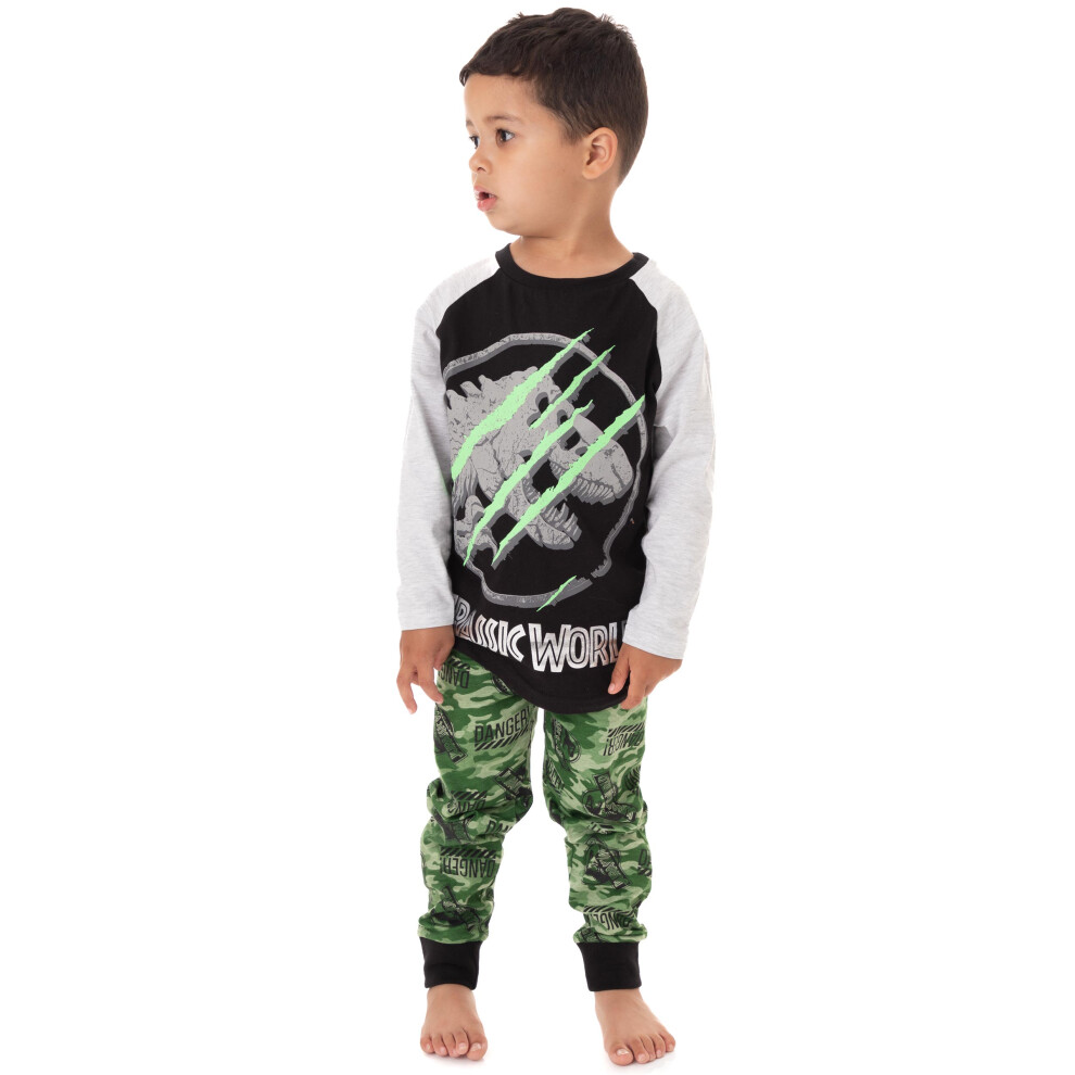 (Long Leg, 6-7 Years) Jurassic World Boys Camo Print Pyjama