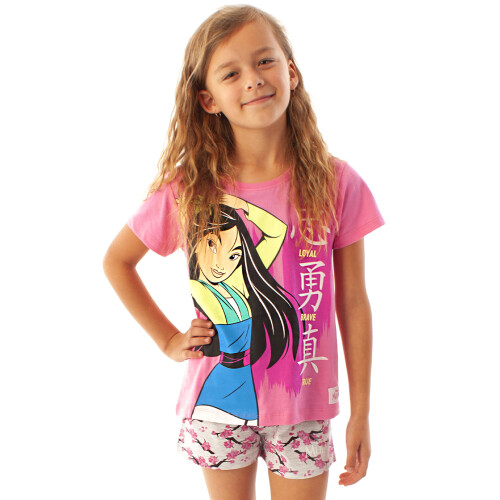 Disney (9-10 Years) Disney Mulan Loyal Brave True Girl's Short Pyjamas