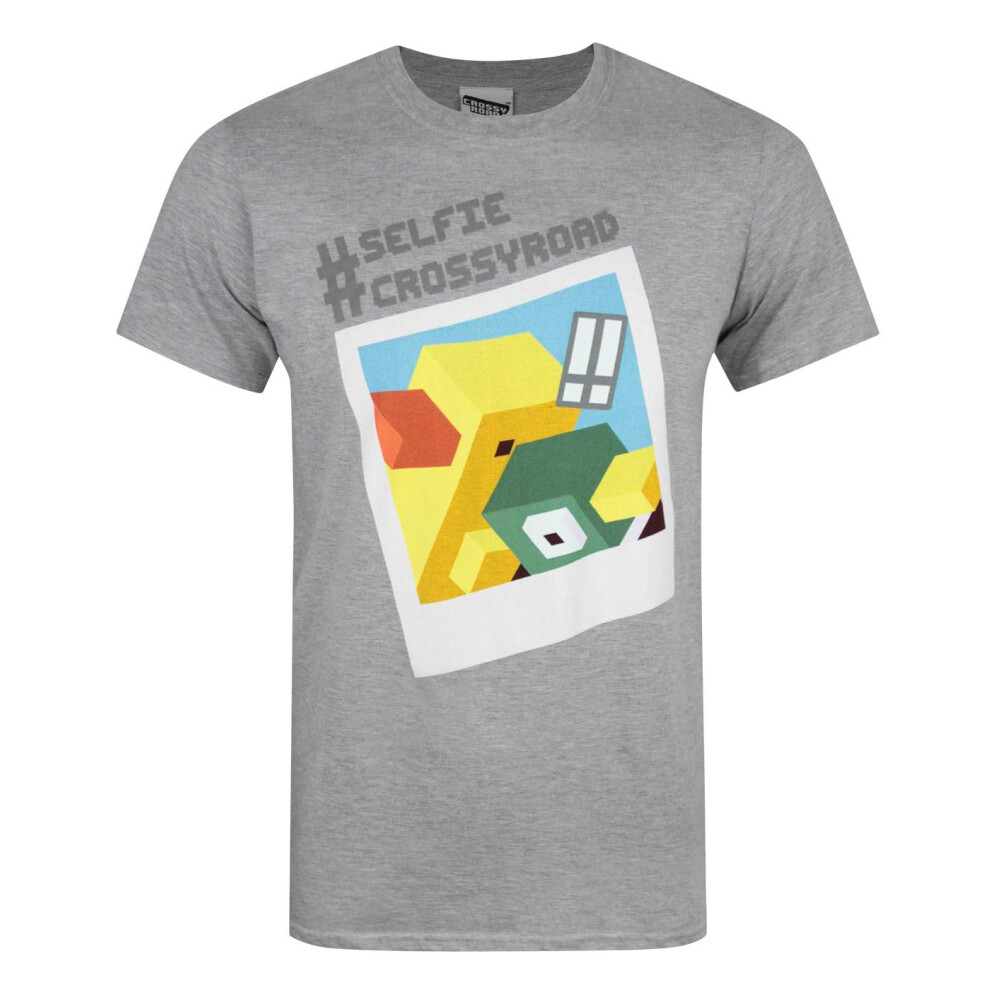 Crossy Road Men's Grey (Large) Short Sleeved T-Shirt ( )