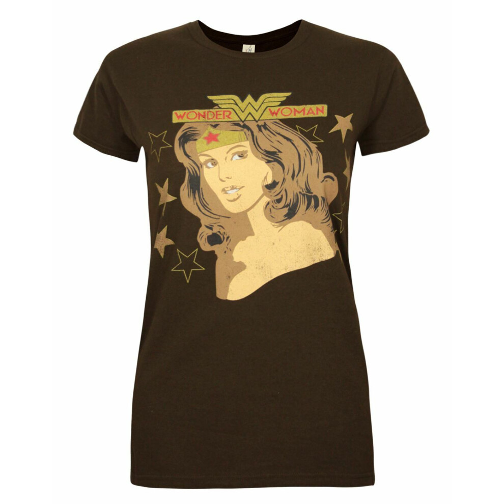 DC Comics Short Sleeved T-Shirt (Womens Brown)