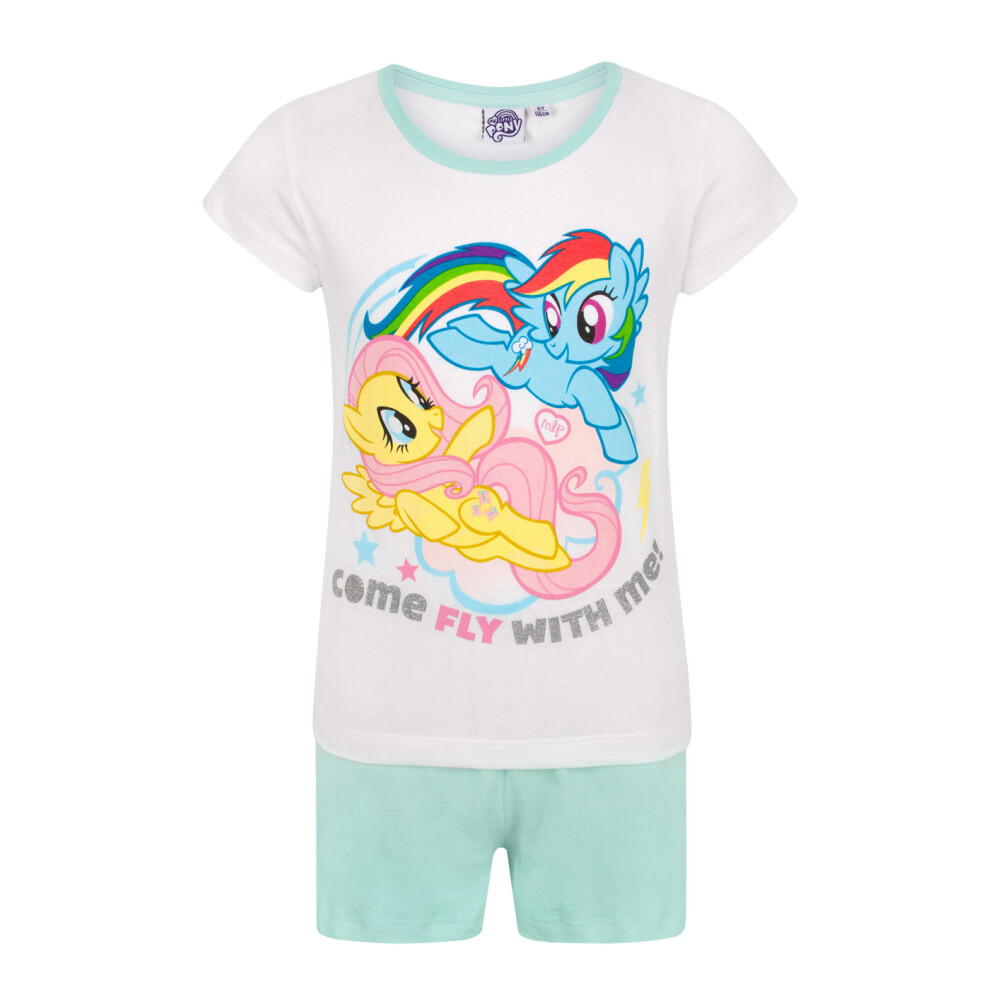 My Little Pony Short Sleeve Short Leg Pyjama Set (Girls White)