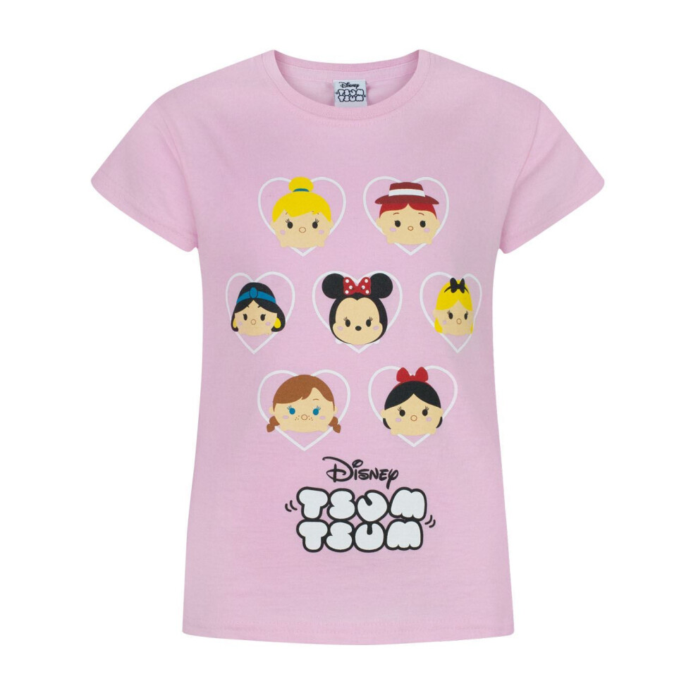 (3-4 Years) Disney Short Sleeved T-Shirt (Girls Pink)