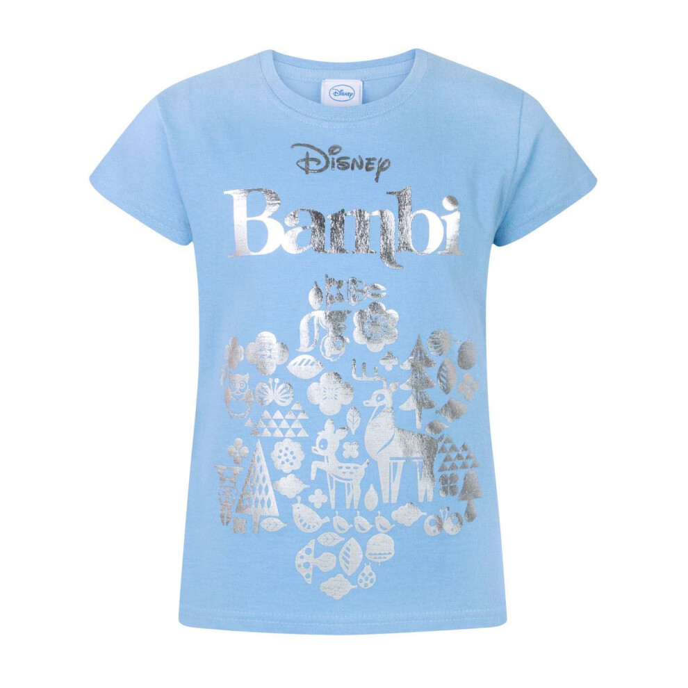 (12-13 Years) Disney Short Sleeved T-Shirt (Girls Blue)