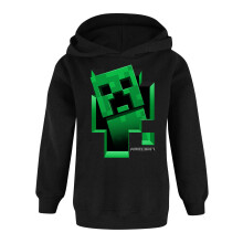(14-15 Years) Minecraft Creeper Inside Boy's Black Hoodie