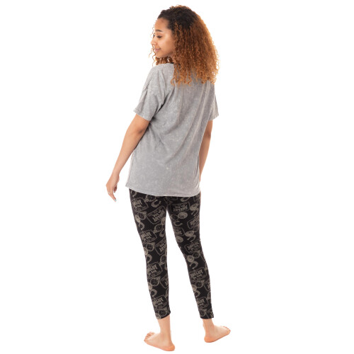 (Medium) Peaky Blinders Short Sleeve Long Leg Pyjama Set (Womens Grey) 2