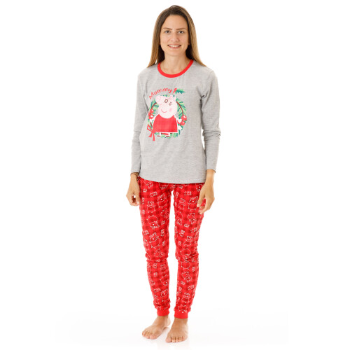 Peppa Pig (Small) Peppa Pig Long Sleeve Long Leg Pyjama Set (Womens Red) 1