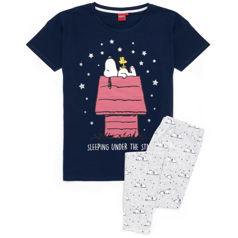 Peanuts Women's Blue (X-Large) Short Sleeve Long Leg Pyjama Set ( )