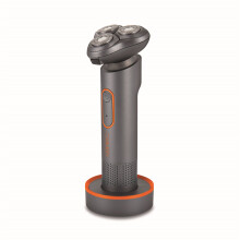 Carmen C81085ORG Titan 3-in-1 Cordless Shaver Set with Titanium Blades and USB Charging, Titanium & Orange
