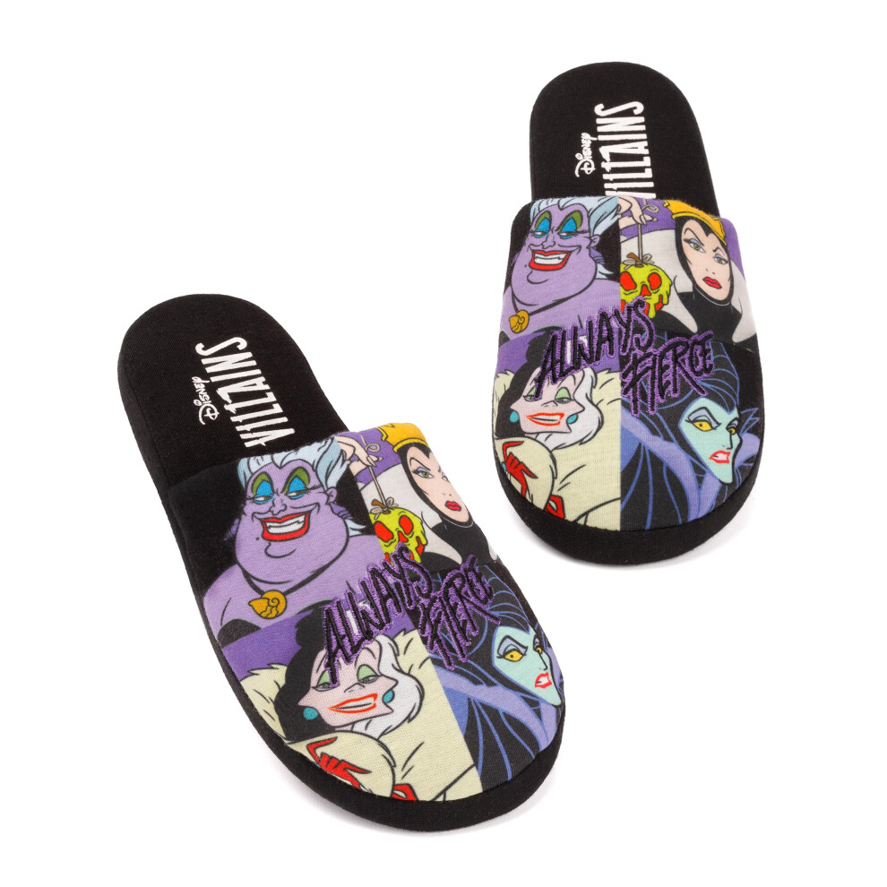 (5-6 UK) Disney Villains Slippers Womens Slip On Evil Ladies House Shoes