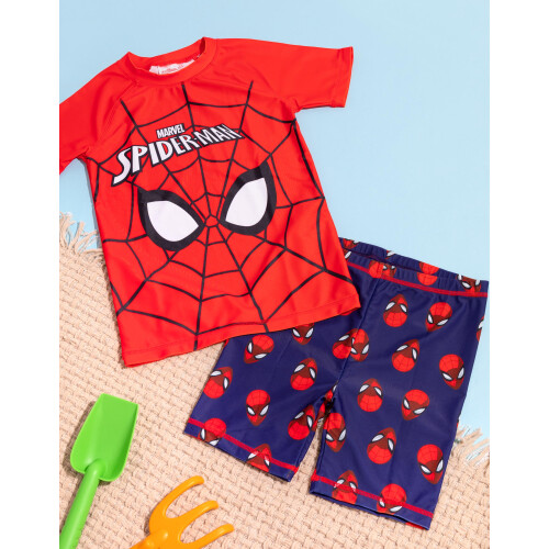 Marvel (8-9 Years) Marvel Spiderman 2 Piece Swim Set (Boys Red) 1
