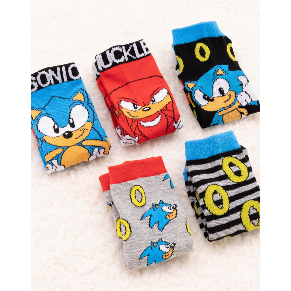 Sonic the Hedgehog Calf Socks Set of 5 (Boys Blue)