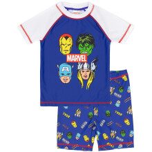 (7-8 Years) Marvel Swimsuit Boys Kids Superhero Two Piece Top Shorts Swim Set