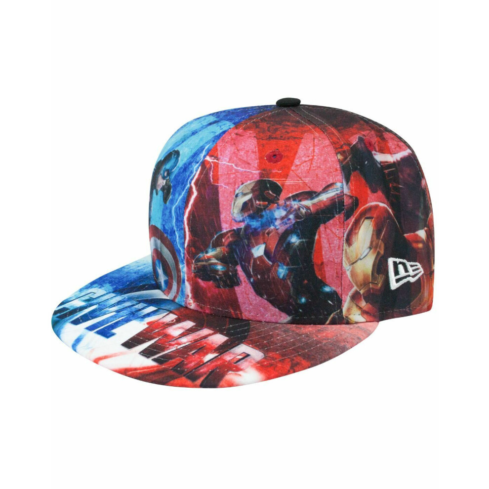 (6 7/8) DC Comics Fitted Flat Cap (Unisex Red)