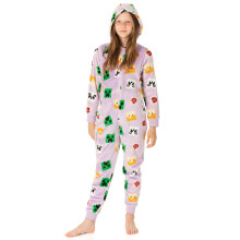 (Purple, 9-10 Years) Minecraft Girls Onesie Kids Creeper Steve Purple Game All In One Pjs