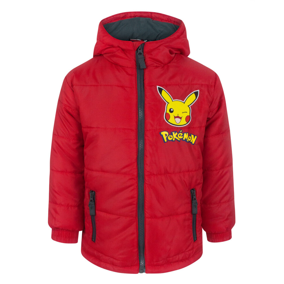 Pokemon Long Sleeve Rain Coat (Boys Red)