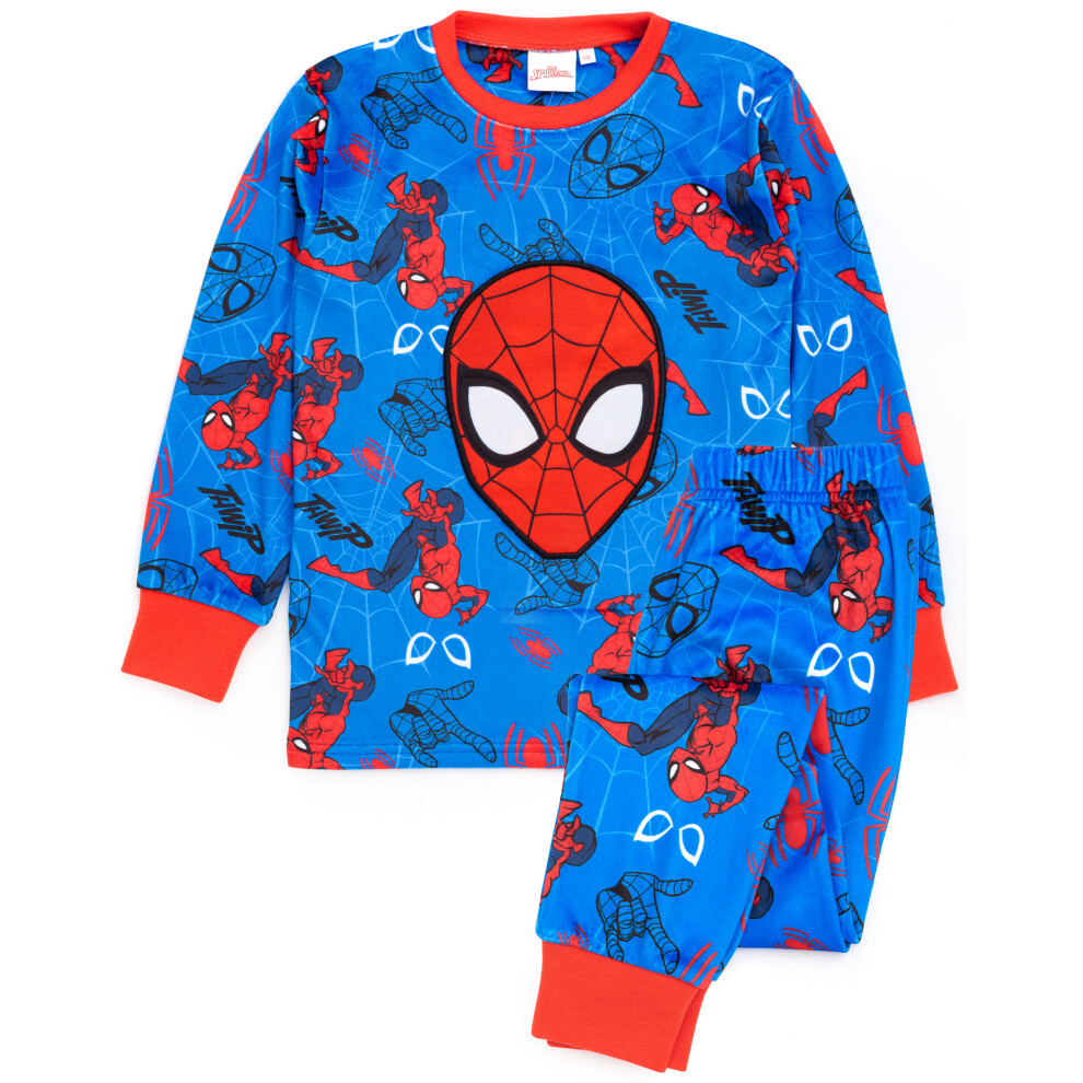 (7-8 Years) Marvel Boys Blue SpiderMan Pyjama Set