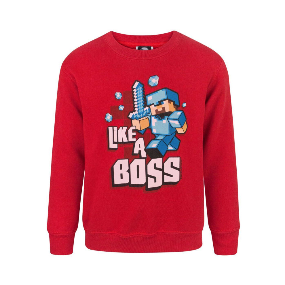 Minecraft Sweatshirt (Boys Red)