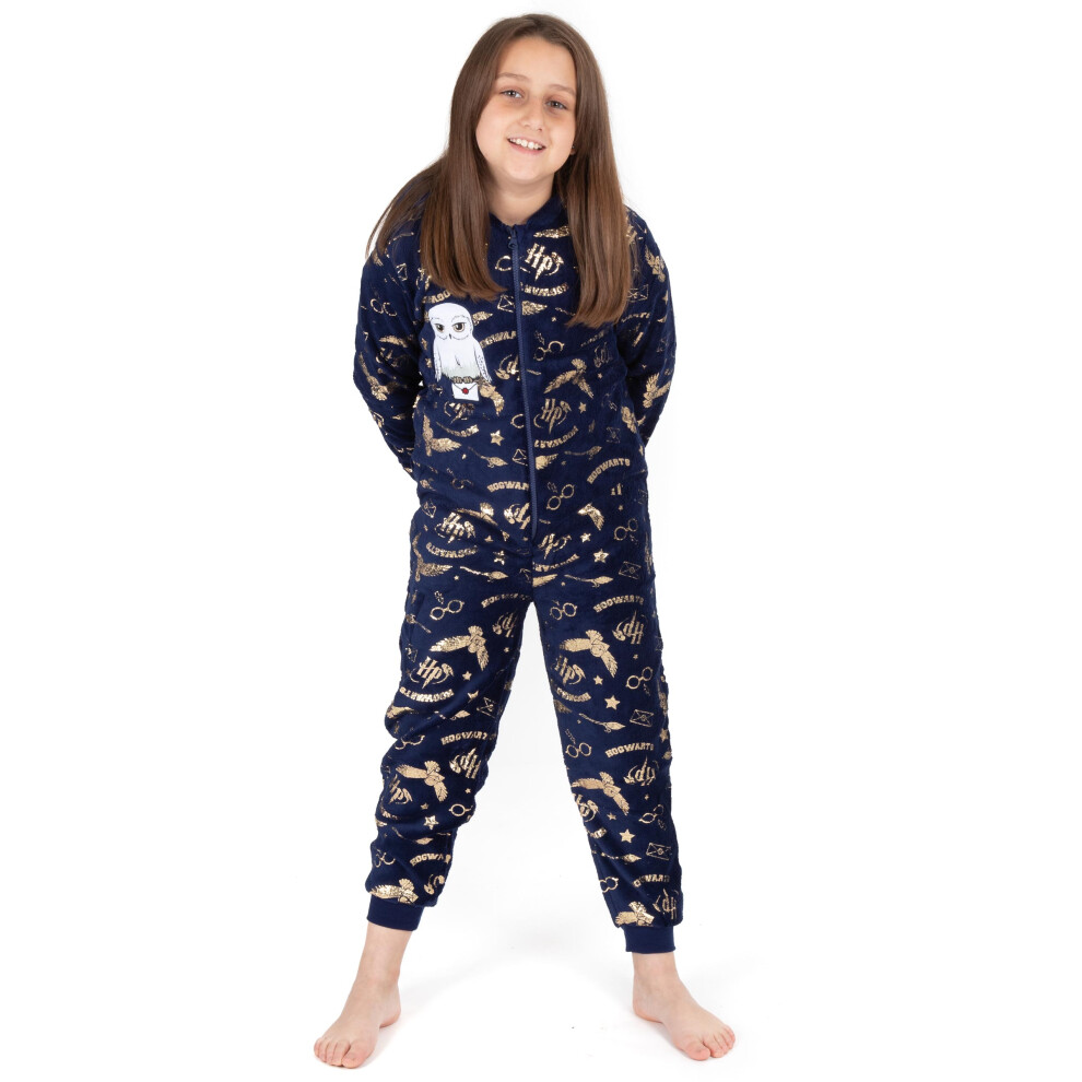 (Blue, 5-6 Years) Harry Potter Onesie Girls Kids All In One Pyjamas