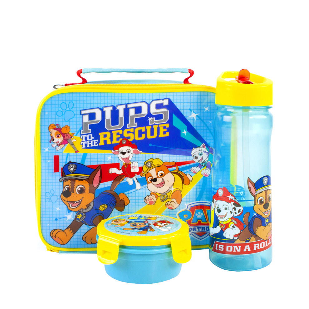 Paw Patrol Lunch Bag Bottle And Snack Pot (Boys ) Blue