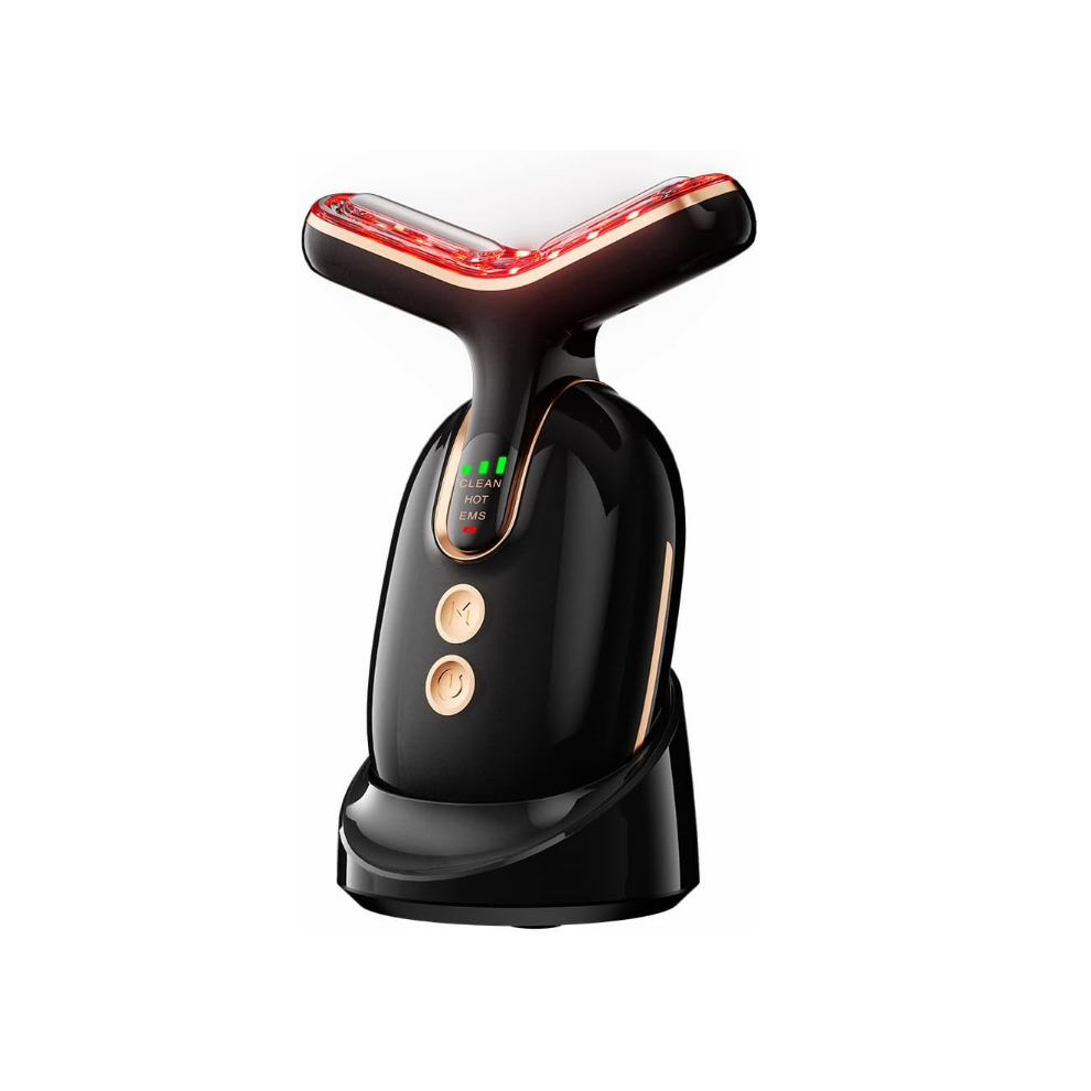 Chronus Black Microcurrent-Facial-Device, Multifunctional Facial Massager, Neck Face Massager, Face Sculpting Tool For Skin Care And Double Chin(Black)