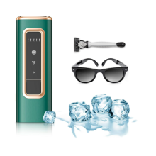 Ipl Laser Depilador com Função de Resfriamento Unissex Pulsação de Safira Indolor  Fy-509Ag Verde