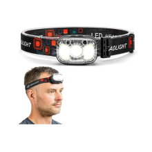Headlamp Flashlight,1200 Lumen Bright LED Rechargeable Headlight with White Red Light,8 Mode Head Lights for Forehead for Outdoor Camping(Black)