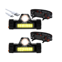 Head Torch Rechargeable, Led Head Torch,Waterproof Headlight for Camping/Fishing/Hiking/Reading/Dog Walking(Black)