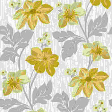 Grandeco Life Clematis Trail Yellow Wallpaper A73002