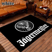 (White, 120x160cm 47x63inch) Jagermeister Deer Logo Printing Carpet For Living Room Home Decor Sofa Table Large Area Rug Non-slip Bedroom Floor Mat