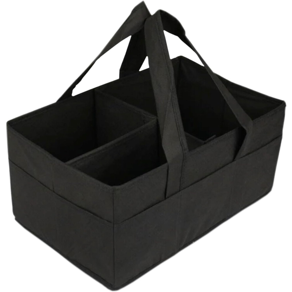 (Black) Baby Nappy Car Caddy Organiser Basket Black Ekode
