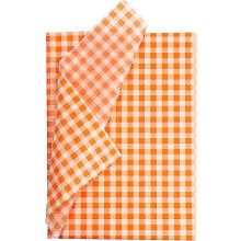 (Orange Plaid) Gift Wrapping Tissue Paper - Metallic Gold Tissue Paper For Diy Crafts,pack Bags