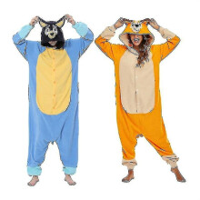 (Bluey, L) Animal Adults Cartoon Dog Onesies Pajama Halloween Costumes Jumpsuit Christmas Gift-yky