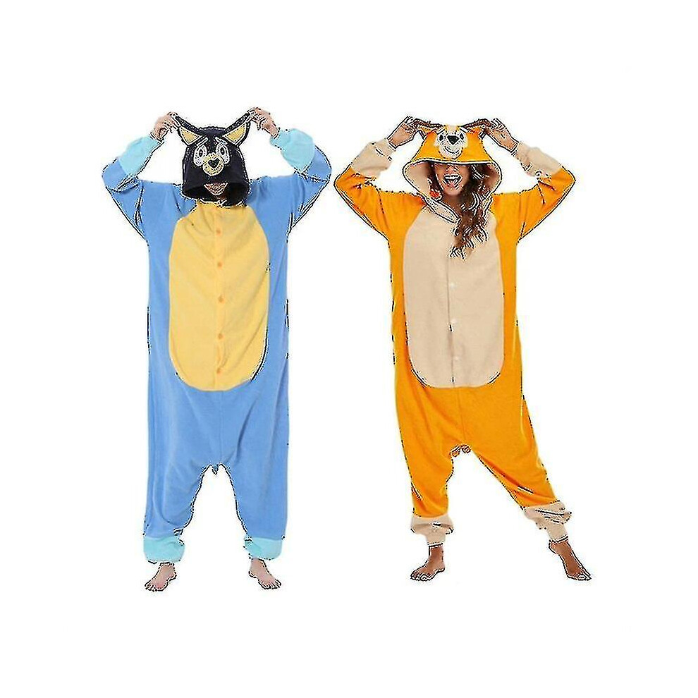 (Bingo, M) Animal Adults Cartoon Dog Onesies Pajama Halloween Costumes Jumpsuit Christmas Gift-yky