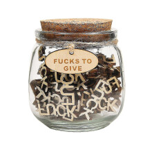 (B) Jar Of Fucks (5oz) Gift Jar With Cutout Letter Pieces - Funny Prank Birthday Or Holiday Gift For Venting Bad Moods