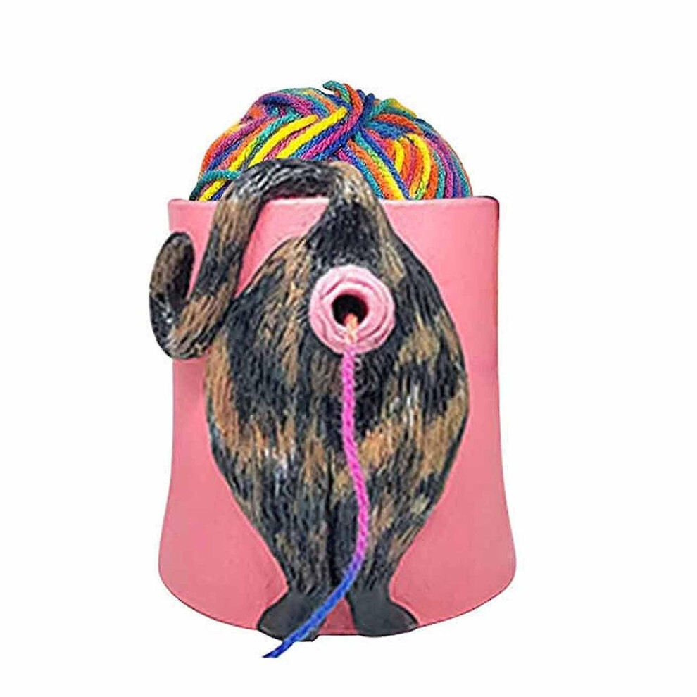 New Cute Cat Butt Yarn Bowl Decorations, Knitting Yarn Bowl Crochet Yarn Holder Handmade Crocheting Accessories And Supplies Organizer