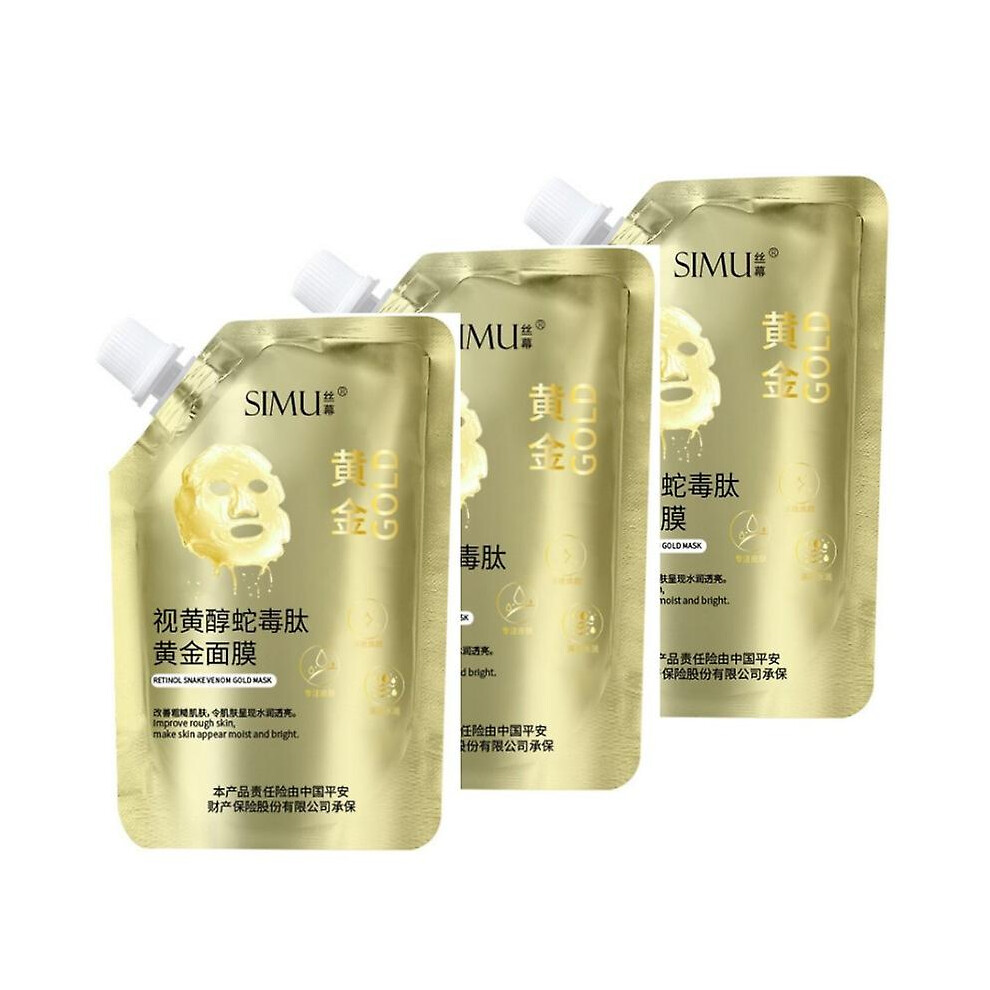 Golden 3Pcs New Retinol Snake Venom-Peptide Facial Mask For All Type Skin Best