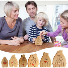 Wooden Bears Family Puzzle Gifts Wooden Art Puzzle Bears Made Of Wood,family Puzzle Bears Made Of Wood, Gift For Family