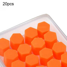 (Orange, 19mm) Hopeup 20pcs Car Bolt Caps Wheel Nuts Silicone Covers Practical Hub Screw Cap Protector