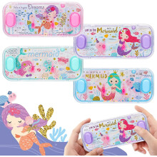 (Mermaid theme) Handheld Water Games, 4 Packs Dinosaur Theme Water Toss Ring Game Aqua Toy Water Ring Game for Kids