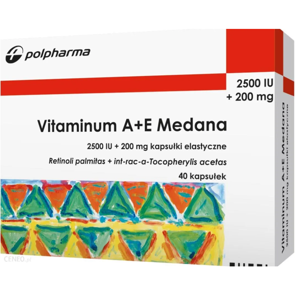 Witamina A + E MEDANA Vitaminum A E skora wlosy nails hair skin antiaging 40 cap