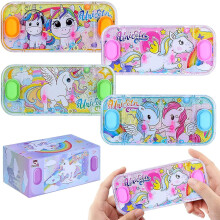 (Unicorn theme) Handheld Water Games, 4 Packs Dinosaur Theme Water Toss Ring Game Aqua Toy Water Ring Game for Kids