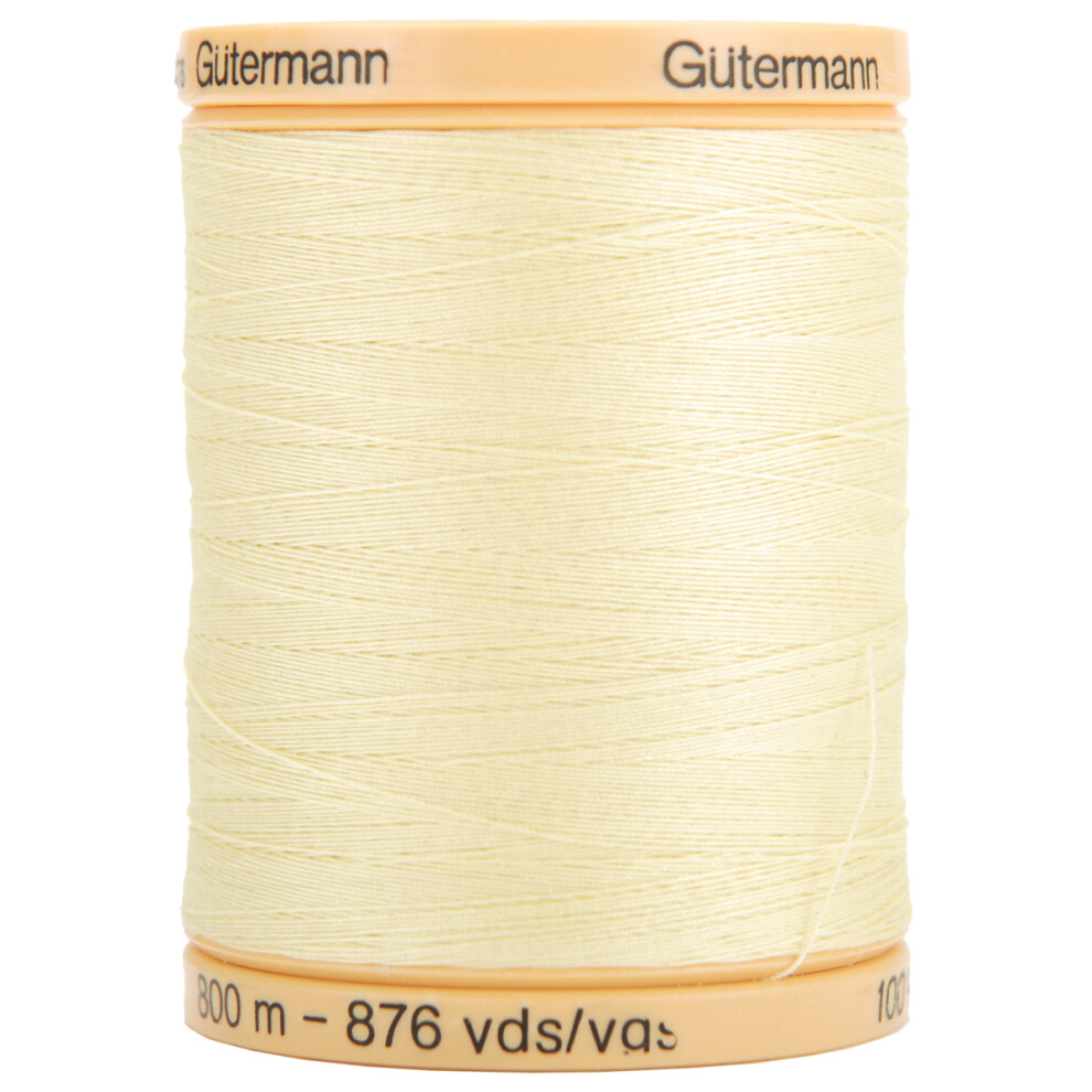 Gutermann Natural Cotton Thread Solids 876yd-Butter Cream 800C-349